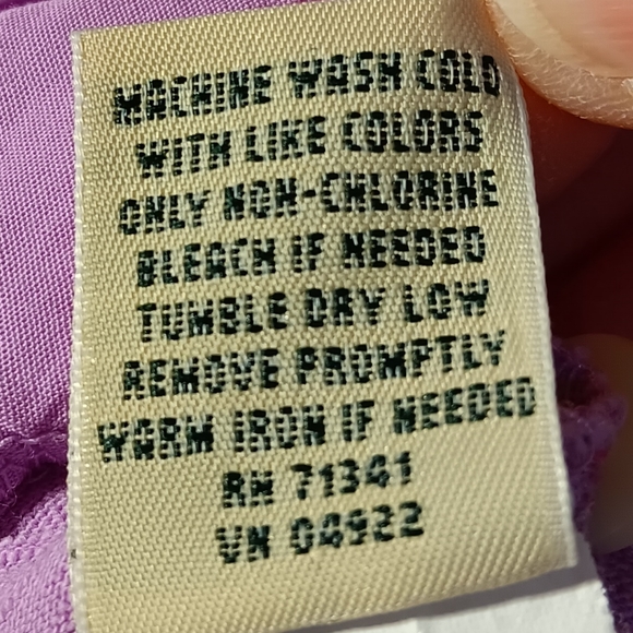 L.L. Bean EUC Women's Half Button Down Shirt, Large, 2 Pockets, 3/4 Tab Sleeve - Picture 8 of 10